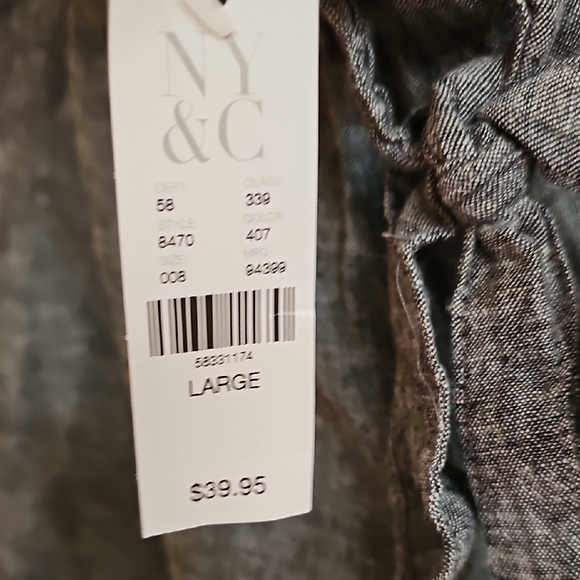 Soho Street NWT Women's Gray Linen/Cotton Capri Pants Size Large - Picture 3 of 8